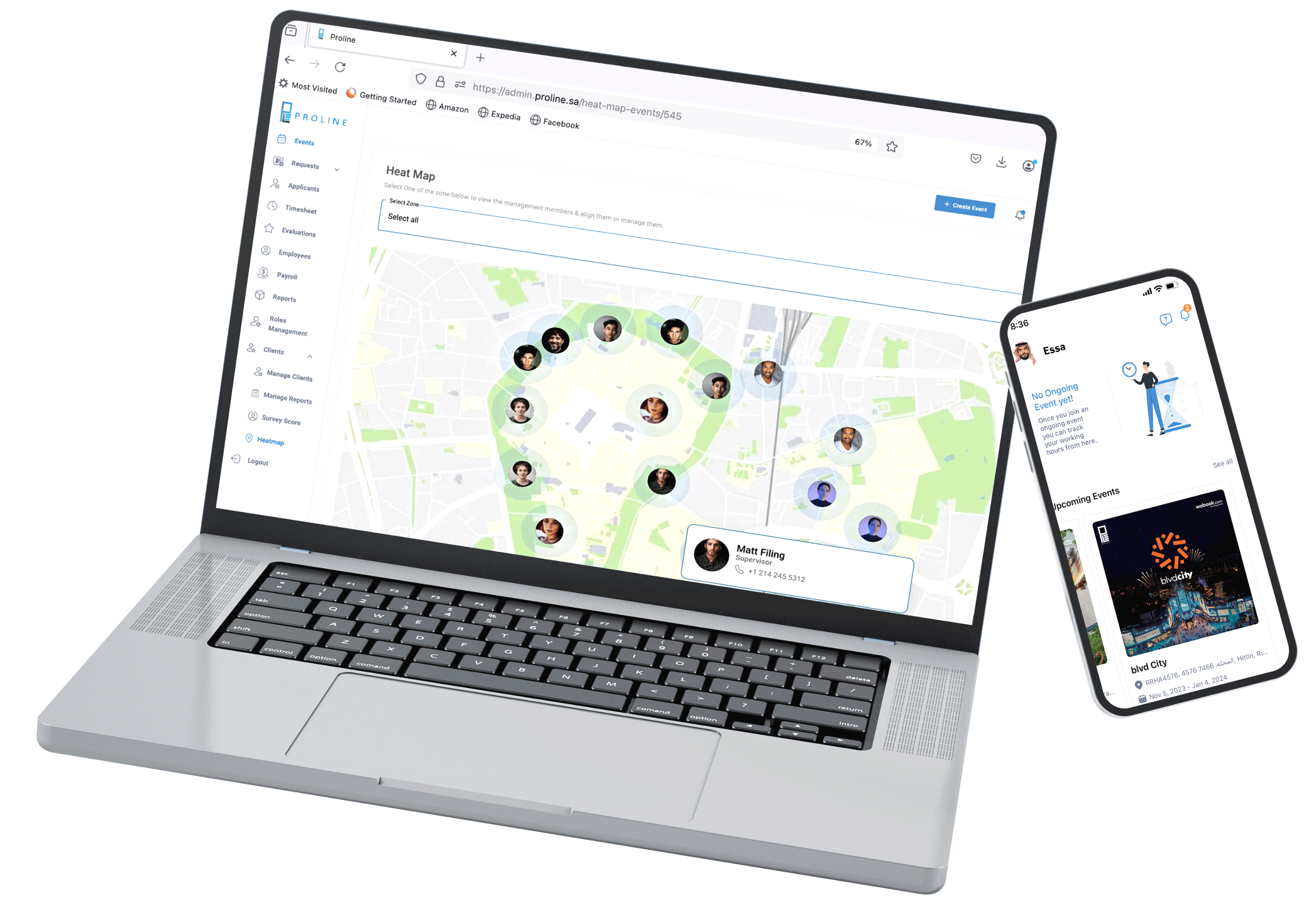 Proline control software on devices